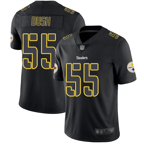 Men Pittsburgh Steelers Football #55 Limited Black Devin Bush Rush Impact Nike NFL Jersey->youth nfl jersey->Youth Jersey